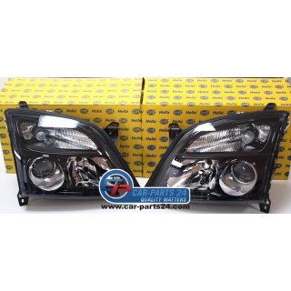 Hella Hauptscheinwerfer-Set Schwarz Opel Vectra C + Signum