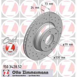Zimmermann Sport Bremsscheibe Gelocht Vorderachse 330x24mm fr BMW E81 - E88 E90 - E93