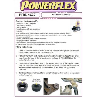2 x Powerflex PFR5-4620 hinteres PU Differentiallager fr BMW Z4M E85 E86 M3 E46 (Nr.20)