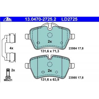 ATE Ceramic Bremsbelge Vorderachse fr Mini R50 - R57