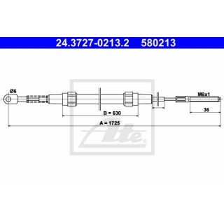 ATE Handbremsseil fr BMW E30 mit Scheibenbremse