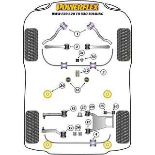 2 x Powerflex PFR5-713 Lager vorderer Querlenker Hinterachse BMW e39 e60 e61 e38 e65 e66 (Nr.13)