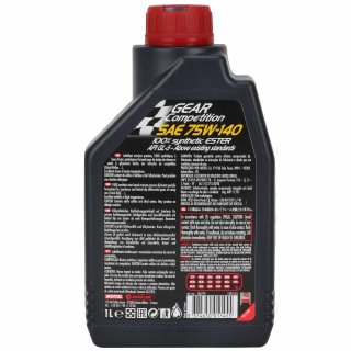 Motul GEAR COMPETITION 75W-140 Getriebeöl und Differntialöl auch für Sperrdifferntial