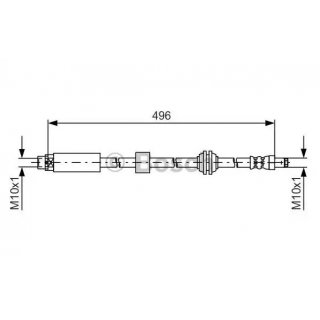 1x Bosch Bremsschlauch Vorderachsen fr BMW 5er E60 / E61 XDrive Modelle
