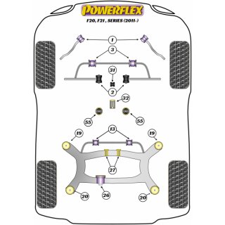2x Powerflex PFF5-4655 PU Transmission Mounting Bush (Fast Road) for BMW not for xDrive  (No.55)