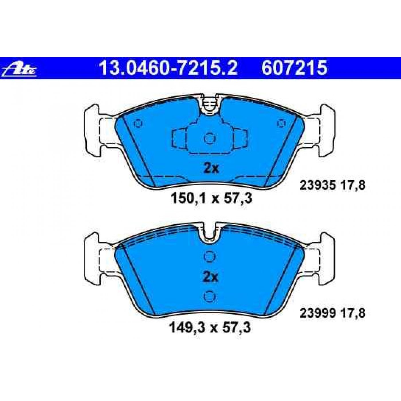 ATE Bremsklötze / Bremsbeläge Vorderachse für BMW 1er & 3er e81 e87 e90 -  Car, 54,99 €