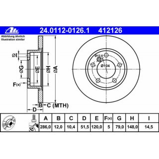 ATE Bremsscheiben Vorderachse fr BMW E36 & Z3 286x12mm