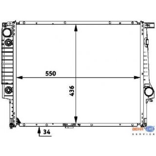 Mahle Behr Premium Line Khler 550x440x34mm fr BMW e36