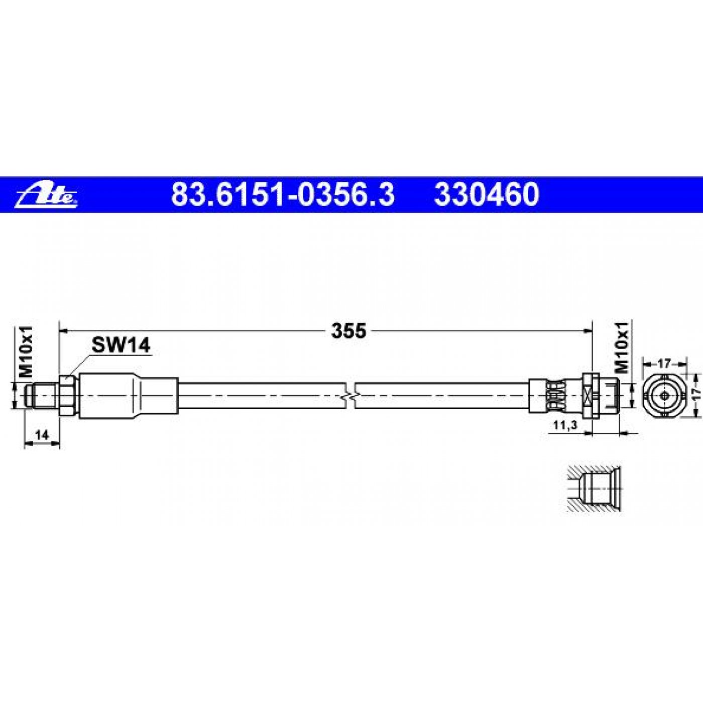 ATE Bremsschlauch vorne für BMW E38 -  Onlineshop -  Spezialist, 24,99 €