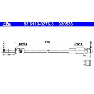 Bremsschlauch hinten (Leitung zum Bremssattel) fr E39