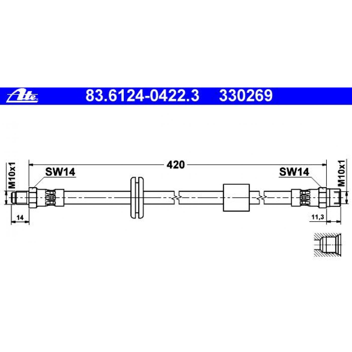 ATE Bremsschlauch vorne für BMW E24 & E28 -  Onlineshop -  Spez, 29,99 €