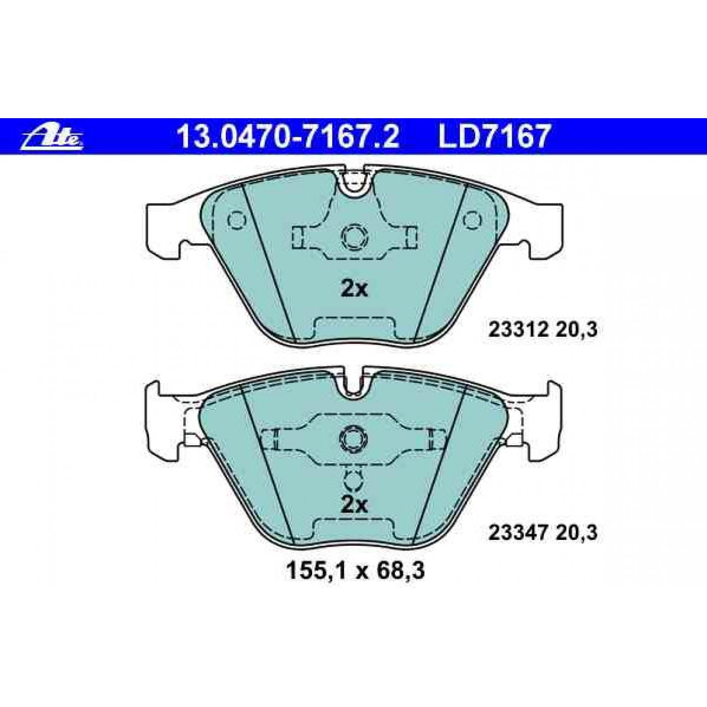 ATE Ceramic Bremsbeläge vorne für BMW e60 e61 e65 e66 (324x30mm