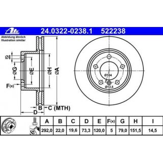 ATE Powerdisk Bremsscheiben VA 292x22mm BMW e81 - e88 e90