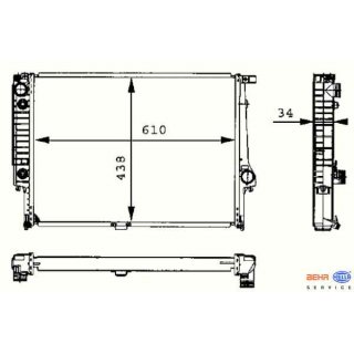 Hella Premium Line Khler BMW e32 730i 735i M30 e34 530i 535i M30 mit Klimaanlage