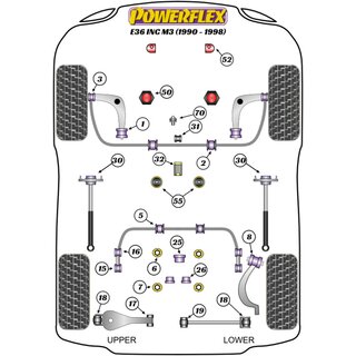 1 x Powerflex PFR5-325 vorderes PU Differentiallager fr BMW e36 (Nr.25)