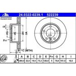 ATE Powerdisc Bremsscheiben 284x22mm Vorderachse fr BMW...