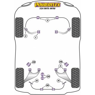 2 x Powerflex PFR5-1610-16 PU Stabilager Hinterachse 16mm BMW E21 E12 E24 E3