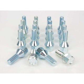 20 x Radschrauben Radbolzen M12 x 1,5 x 26mm Kegelbund verzinkt silber fr BMW