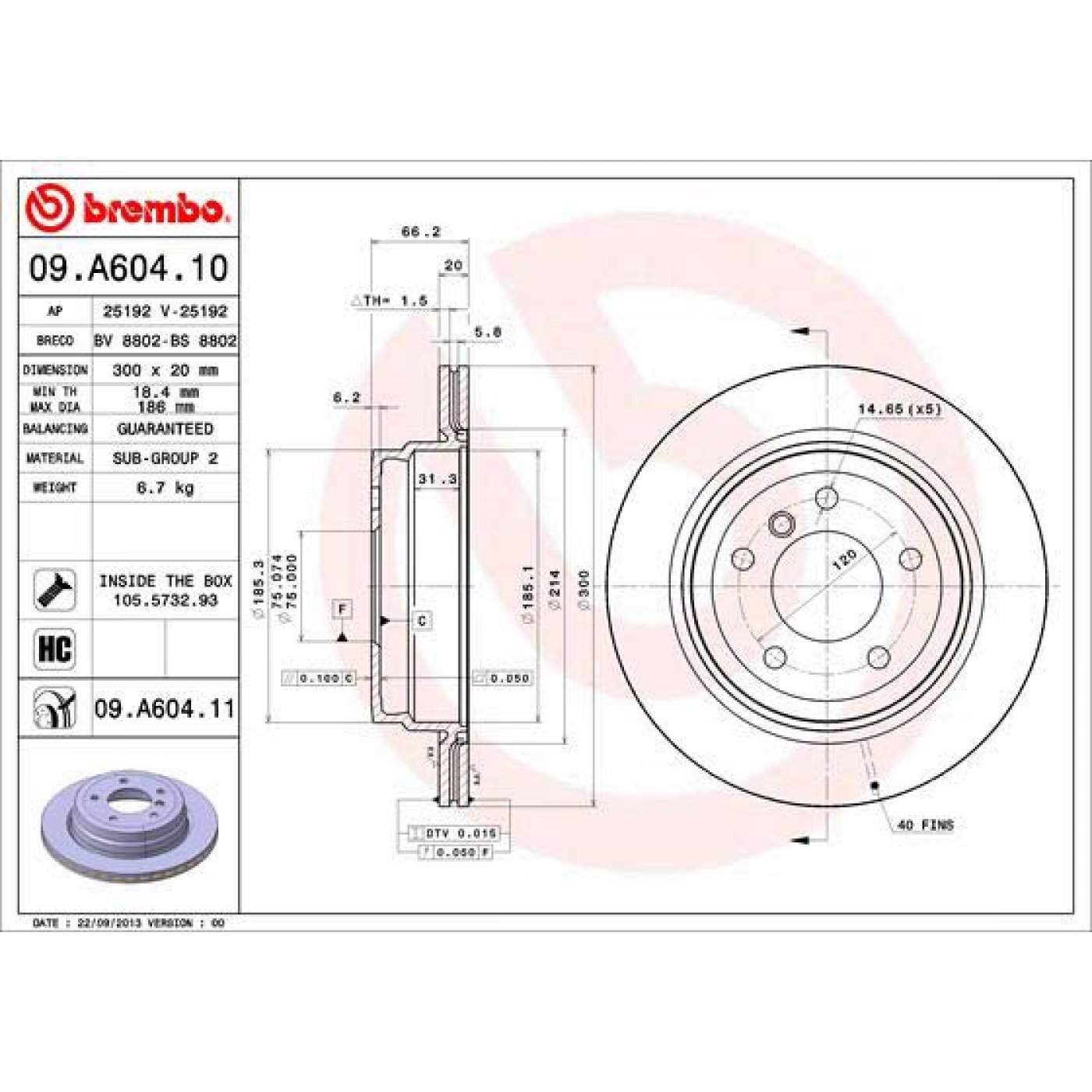 Brembo Bremsen Set Hinterachse 300x20mm BMW E81 E87 130i