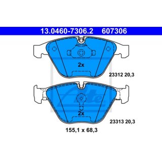 ATE brake pads front axle for discsize 324mm for BMW e65 e66 e67