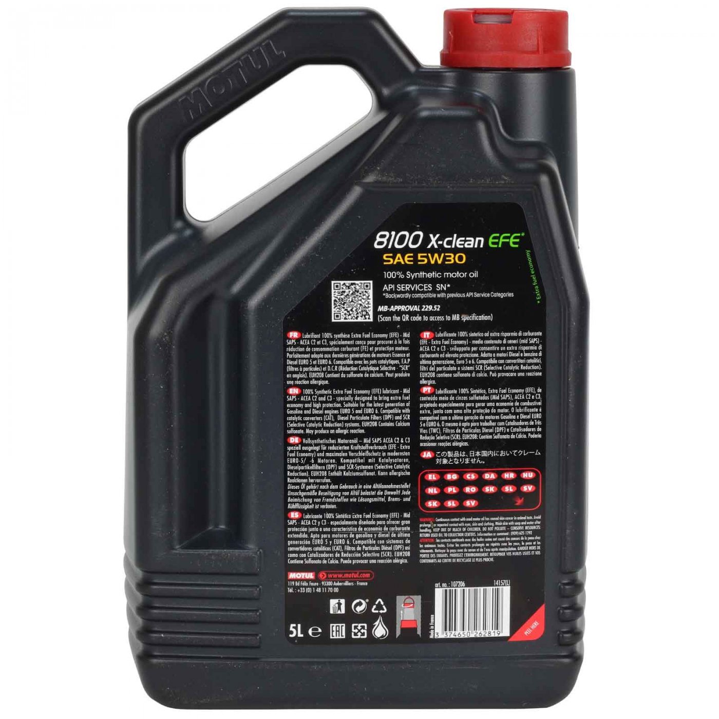 Motul 8100 X-clean EFE 5W30 5 Liter - motor oil