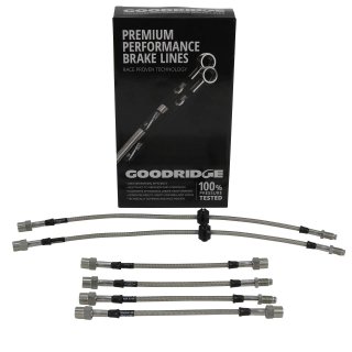 Set of 6 Goodridge braided stainless steel brake lines for BMW e34
