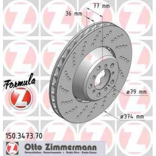 Zimmermann Formula Z Bremsscheibe 374x36mm links BMW M5 E60 E61 M6 E63 E64