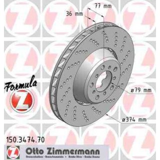 Zimmermann Formula Z Bremsscheibe 374x36mm rechts BMW M5 E60 E61 M6 E63 E64
