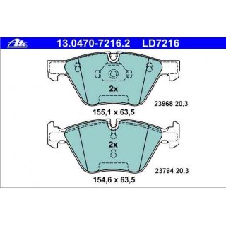 ATE Ceramic brake pads / front axle for BMW E81, E90, E84, E89
