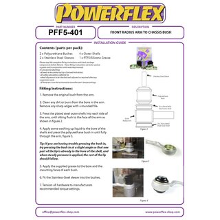 2x Powerflex PFF5-401 Front Radius Arm To Chassis Bush BMW e81 e87 e90 e91 e89 (No.1)